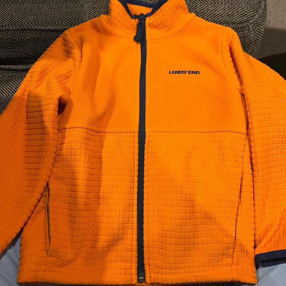 Lands' End Kids Bright Orange Puffer Jacket
